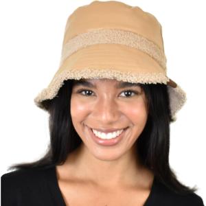 imageCC Womens Winter Faux Fur Teddy Style Reversible Fisherman Bucket HatNude