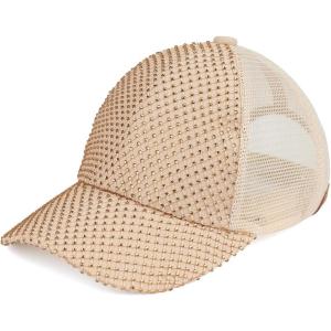 imageCC womens Classic Fit Baseball CapRhinestonebeige