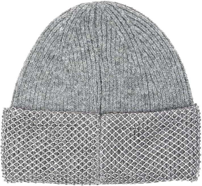 imageCC American Flag Rhinestone Beanie for Women Unisex  Sustainable Recycled Yarn Stretchable Soft Warm Knit Winter Skully HatRhinestone Netgrey