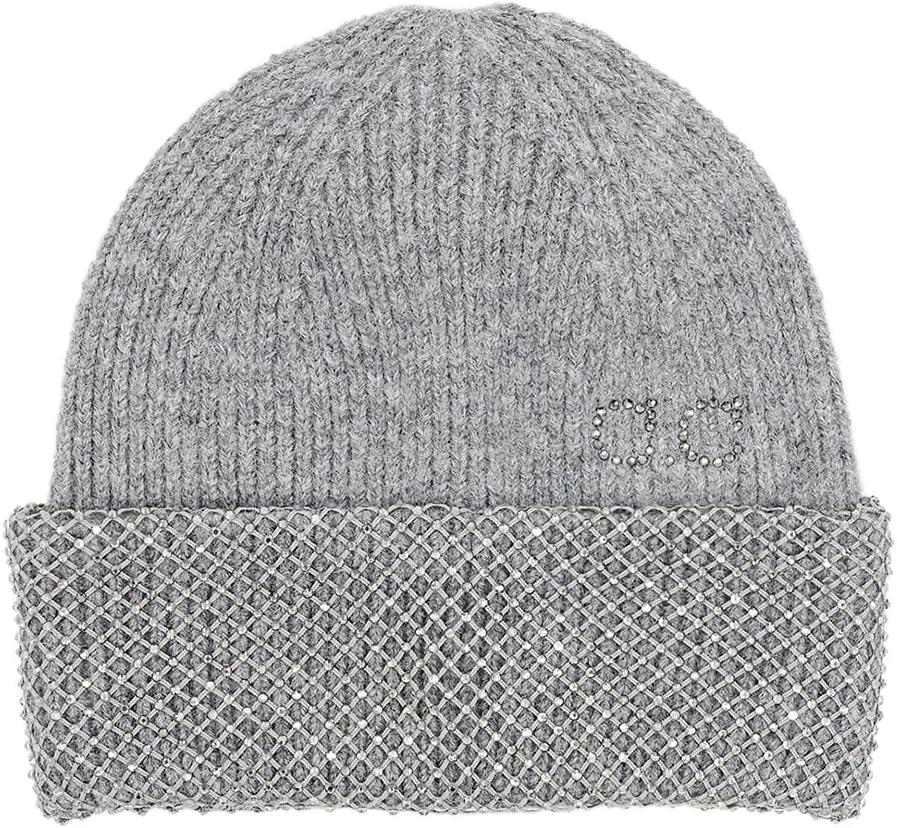 imageCC American Flag Rhinestone Beanie for Women Unisex  Sustainable Recycled Yarn Stretchable Soft Warm Knit Winter Skully HatRhinestone Netgrey