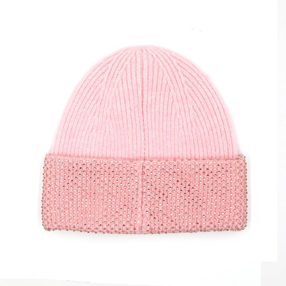 imageCC American Flag Rhinestone Beanie for Women Unisex  Sustainable Recycled Yarn Stretchable Soft Warm Knit Winter Skully HatRhinestone Netrose