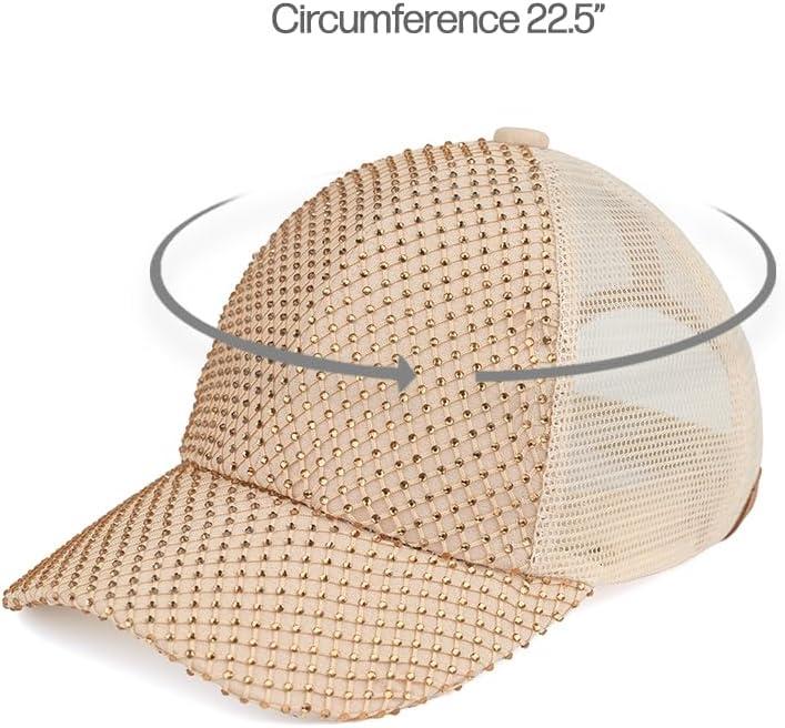 imageCC Baseball Cap for UnisexRhinestone Netbeige