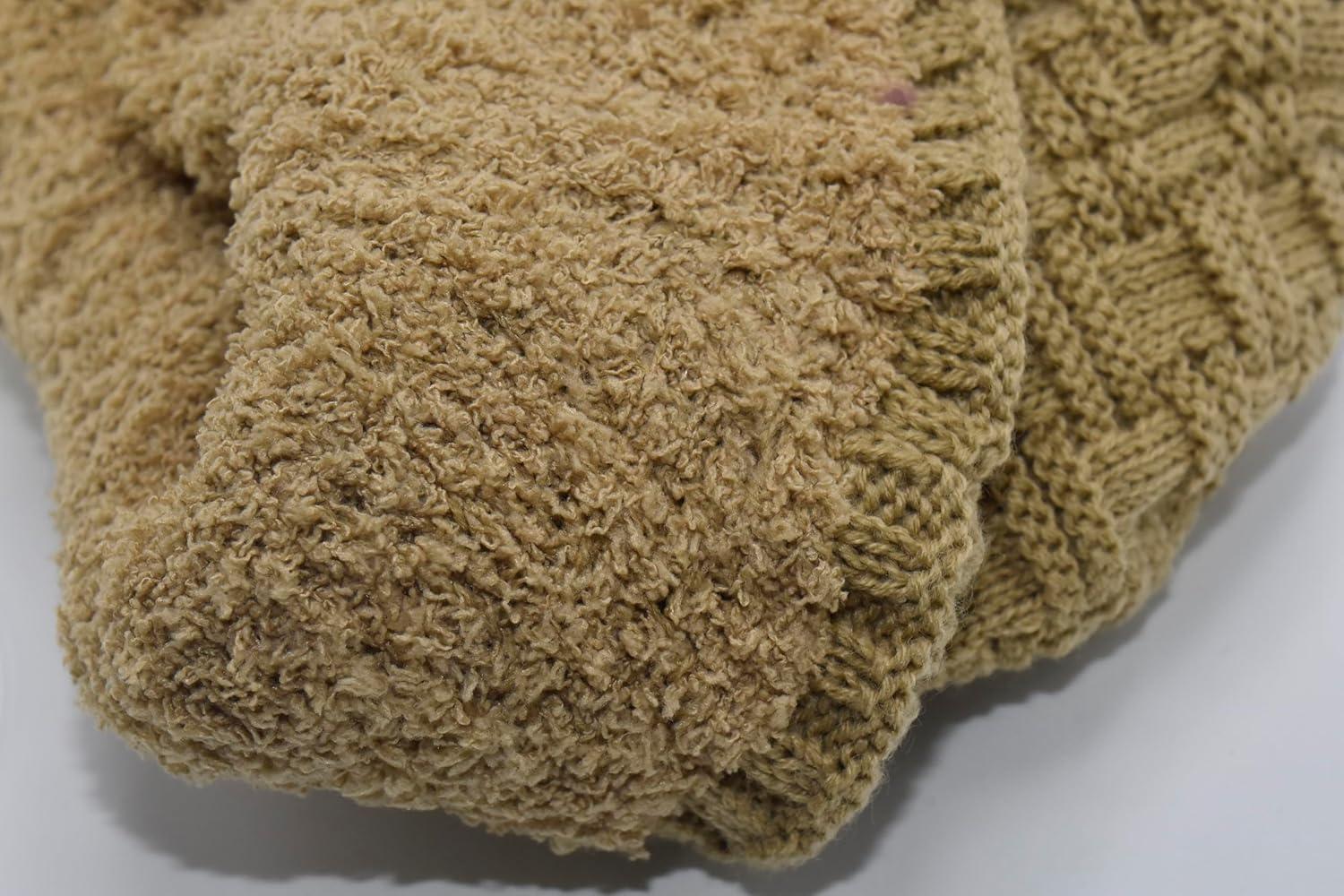 imageCC Beanie Fuzzy Fleece Lining Warm Oversized Chunky Soft Stretchy Ribbed Slouchy Knit Hat with Visor BrimCamel
