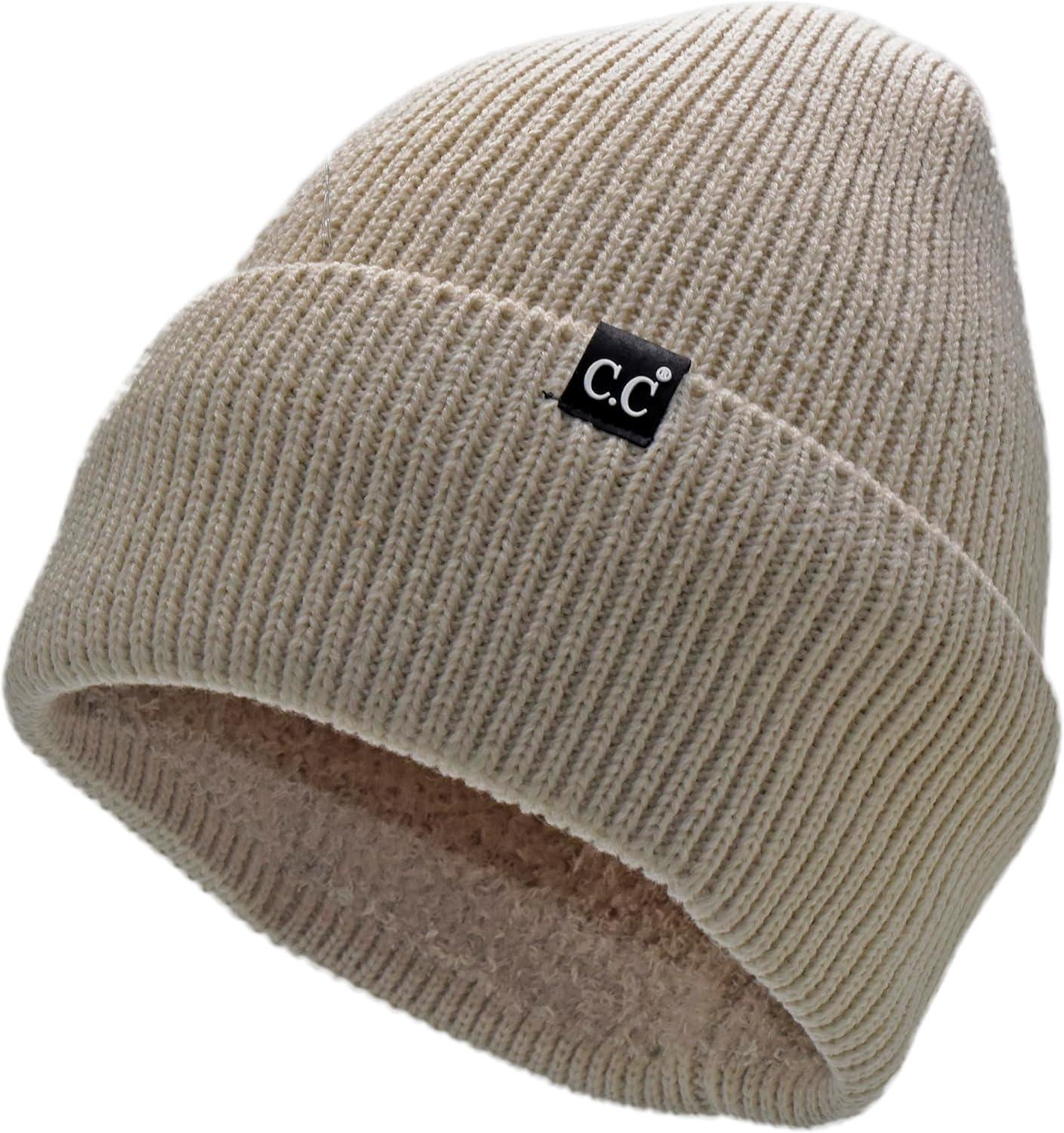 imageCC Beanie Mens and Womens Insulated Knit Cuffed BeanieBeige