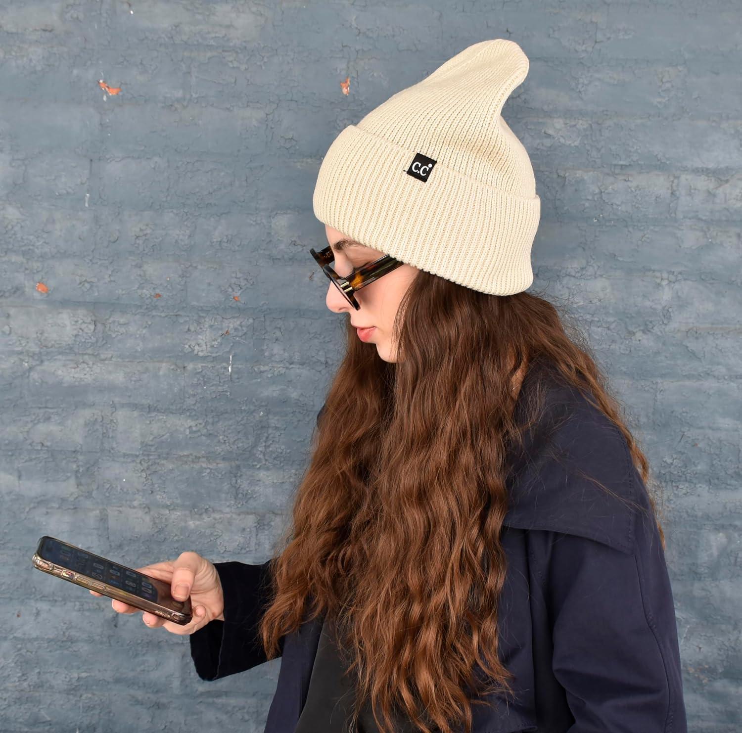 imageCC Beanie Mens and Womens Insulated Knit Cuffed BeanieBeige