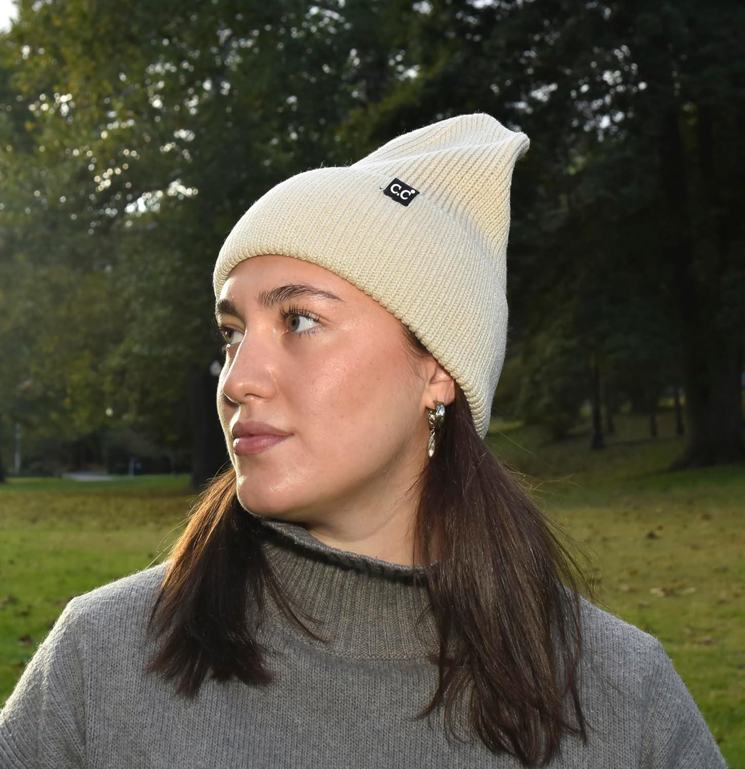 imageCC Beanie Mens and Womens Insulated Knit Cuffed BeanieBeige