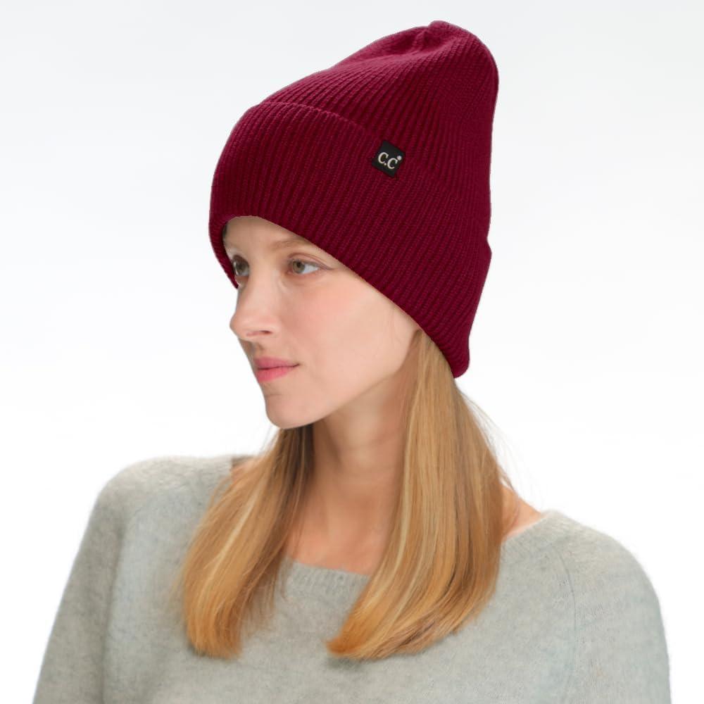 imageCC Beanie Mens and Womens Insulated Knit Cuffed BeanieBurgundy Red