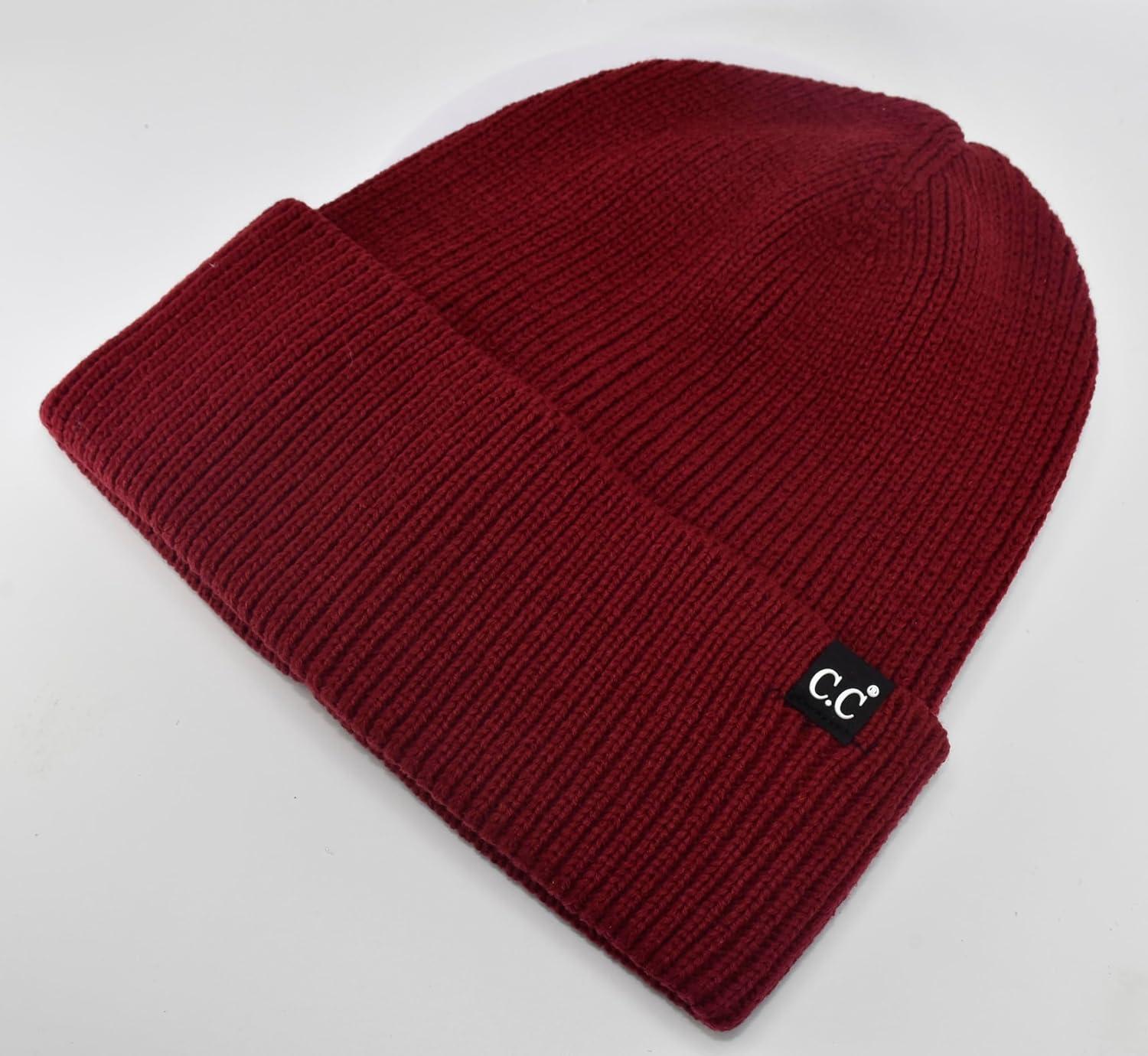 imageCC Beanie Mens and Womens Insulated Knit Cuffed BeanieBurgundy Red