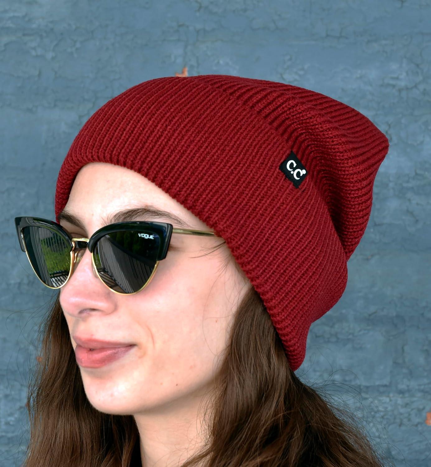 imageCC Beanie Mens and Womens Insulated Knit Cuffed BeanieBurgundy Red