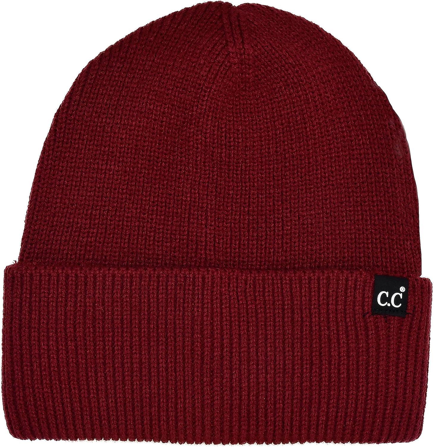 imageCC Beanie Mens and Womens Insulated Knit Cuffed BeanieBurgundy Red