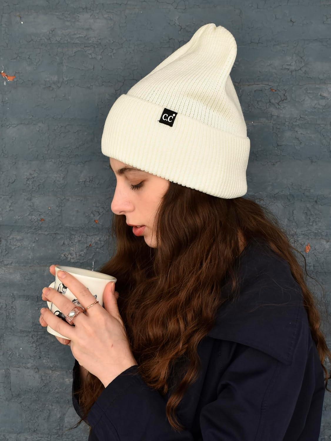 imageCC Beanie Mens and Womens Insulated Knit Cuffed BeanieIvory  Off White