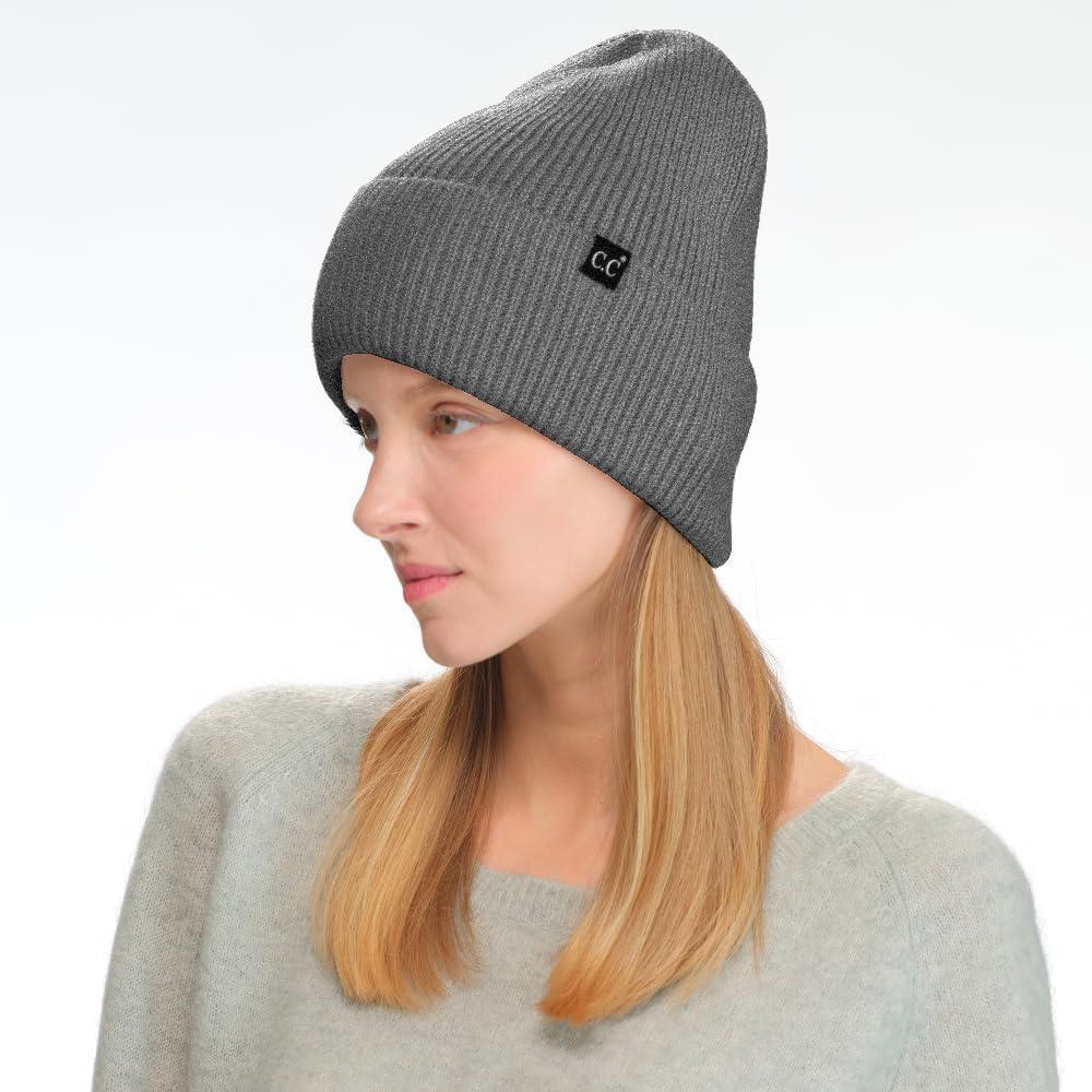imageCC Beanie Mens and Womens Insulated Knit Cuffed BeanieLight Melange Grey