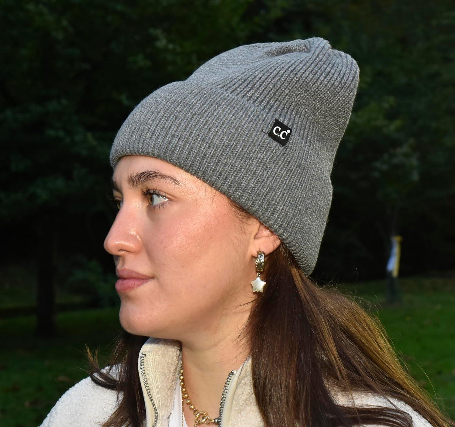 imageCC Beanie Mens and Womens Insulated Knit Cuffed BeanieLight Melange Grey