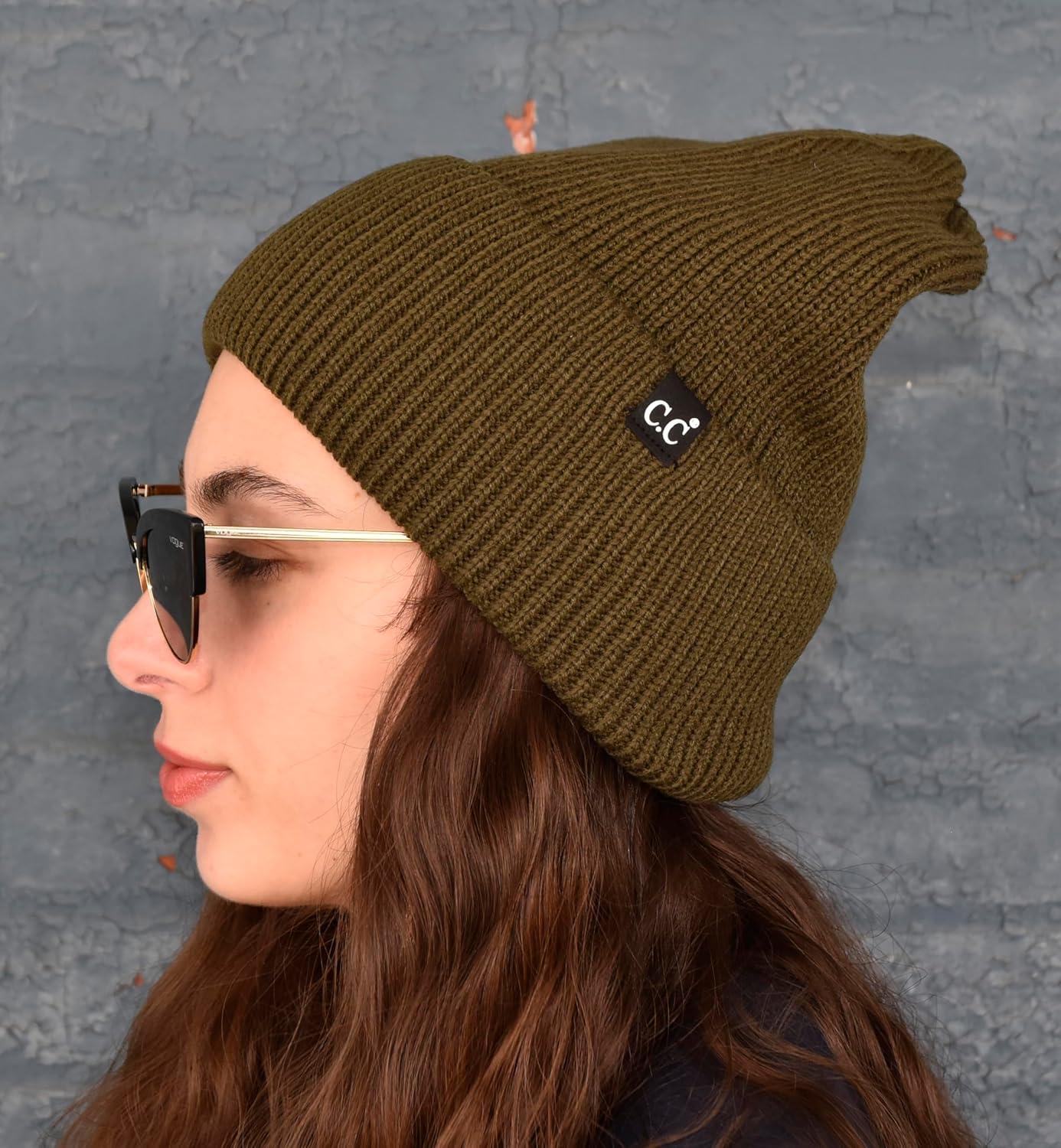 imageCC Beanie Mens and Womens Insulated Knit Cuffed BeanieNew Dark Olive Green