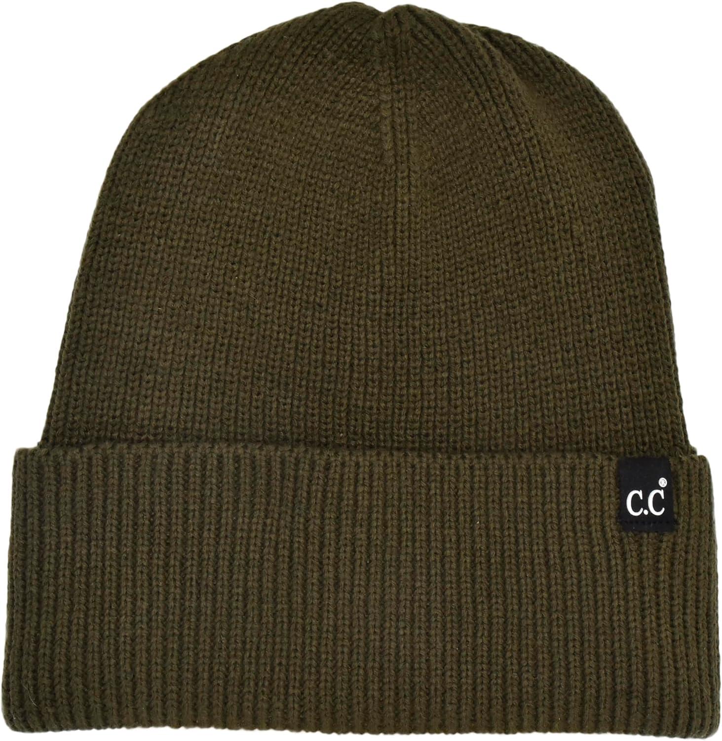 imageCC Beanie Mens and Womens Insulated Knit Cuffed BeanieNew Dark Olive Green