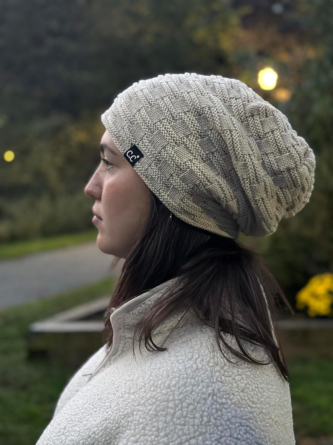 imageCC Beanie Thick Fuzzy Fleece Lined Knit BeanieBeige