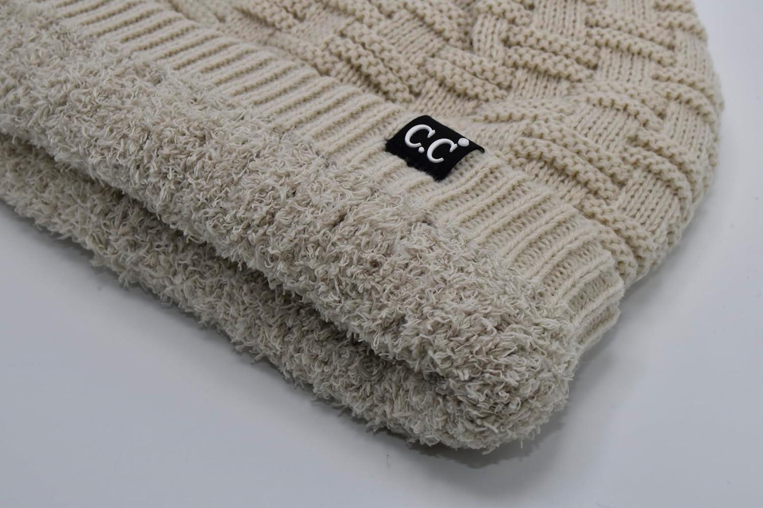 imageCC Beanie Thick Fuzzy Fleece Lined Knit BeanieBeige