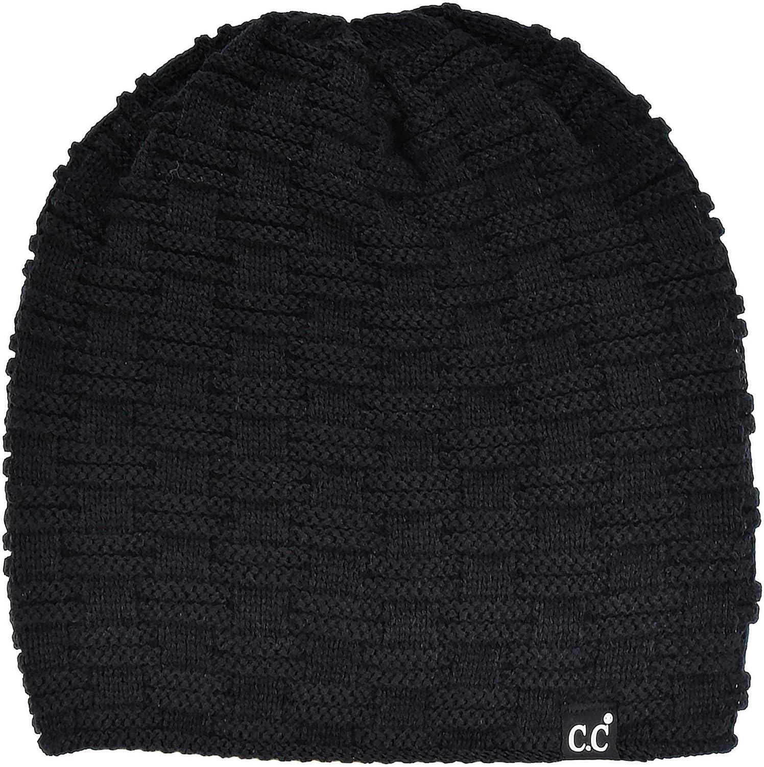 imageCC Beanie Thick Fuzzy Fleece Lined Knit BeanieBlack