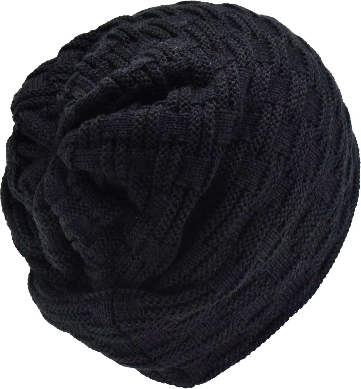 imageCC Beanie Thick Fuzzy Fleece Lined Knit BeanieBlack