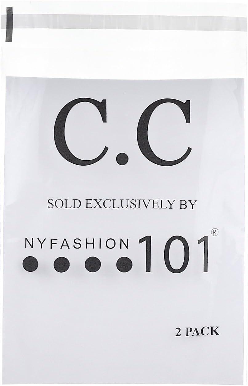 imageCC BeanieTail Soft Stretch Cable Knit Messy High Bun Ponytail Beanie Hat 2 PackBlackHot Pink