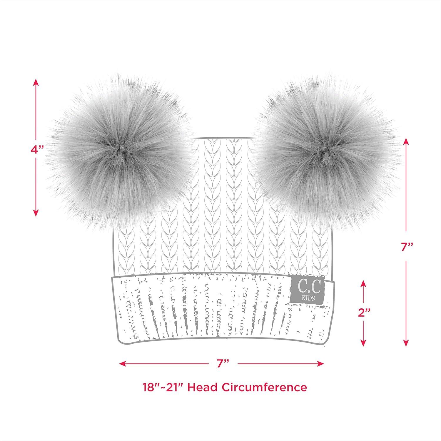imageCC Exclusives Children Kid Double Pompom Knitted Beanie for Kids Ages 25 KID23KID24KIDS2055A Pompom Violet