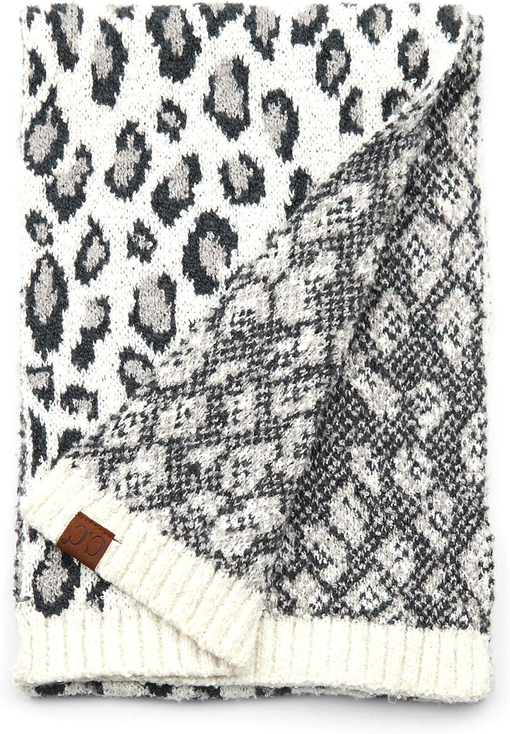 imageCC Exclusives Soft Beanie hat with Leopard Pattern and Fur PomHAT7001SF7001Ivoryknit