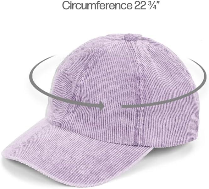 imageCC Exclusives Stone Washed Corduroy CrissCross Ponytail Baseball Cap for Women Adjustable High Bun HatStone Washed  Violet