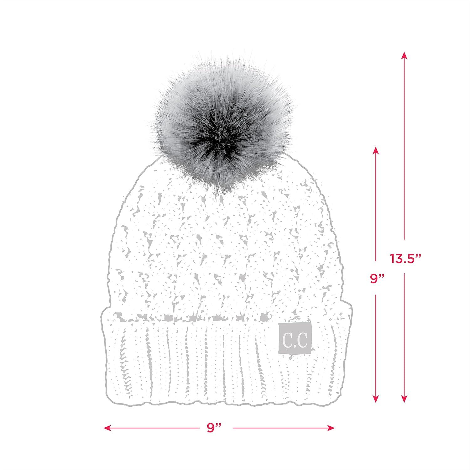 imageCC Exclusives Womens Winter Seed Stitched Confetti Pom Beanie Hat HAT1816HAT2214HAT2085HAT3841A Lattice Crossover Stitchivory
