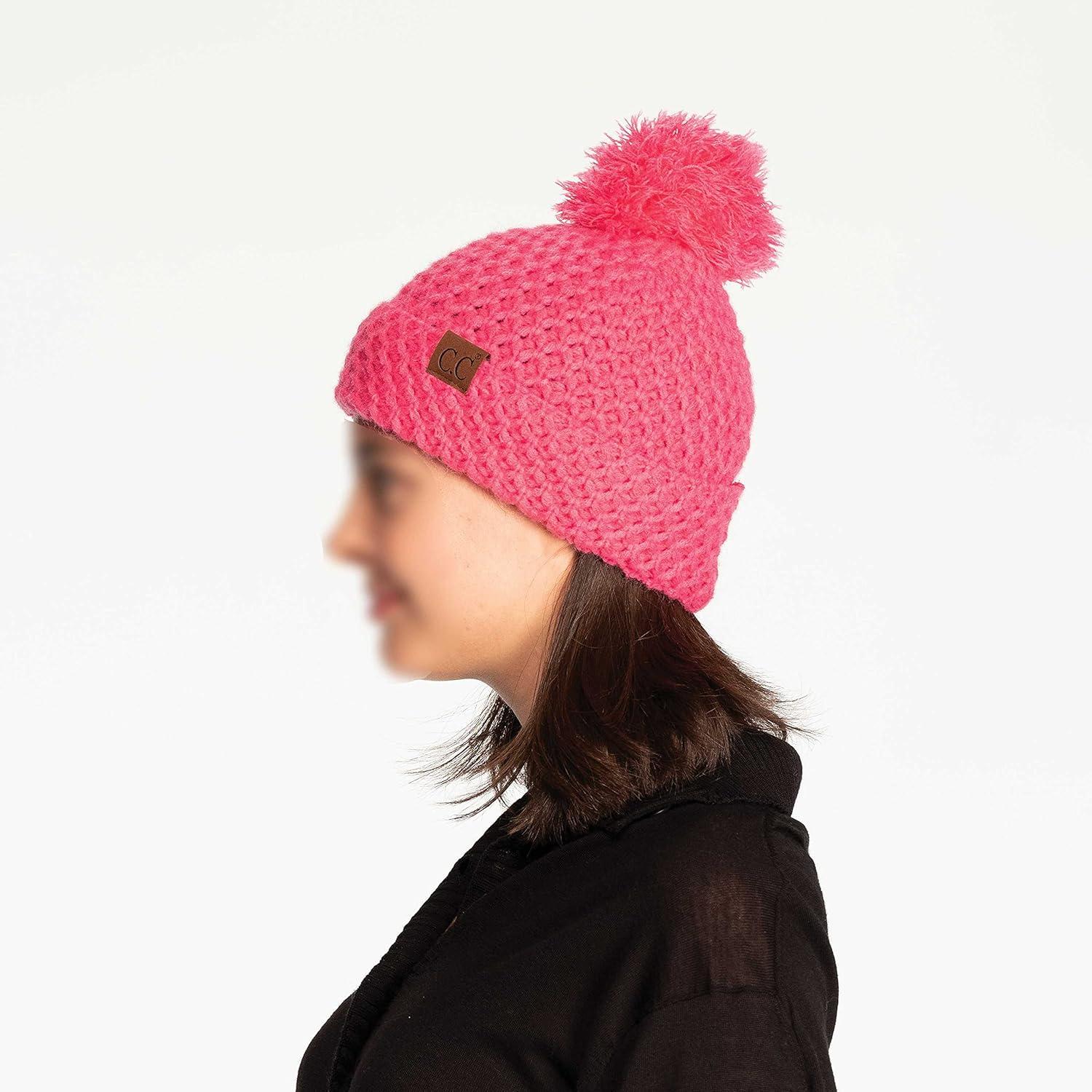 imageCC Exclusives Womens Winter Seed Stitched Confetti Pom Beanie Hat HAT1816HAT2214HAT2085HAT3841Bee Stitch Patterncandy Pink