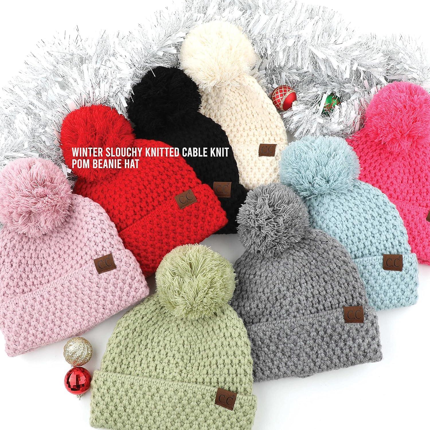 imageCC Exclusives Womens Winter Seed Stitched Confetti Pom Beanie Hat HAT1816HAT2214HAT2085HAT3841Bee Stitch Patterncandy Pink