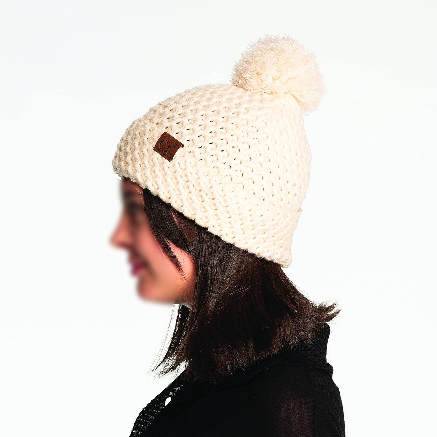 imageCC Exclusives Womens Winter Seed Stitched Confetti Pom Beanie Hat HAT1816HAT2214HAT2085HAT3841Bee Stitch Patterncream