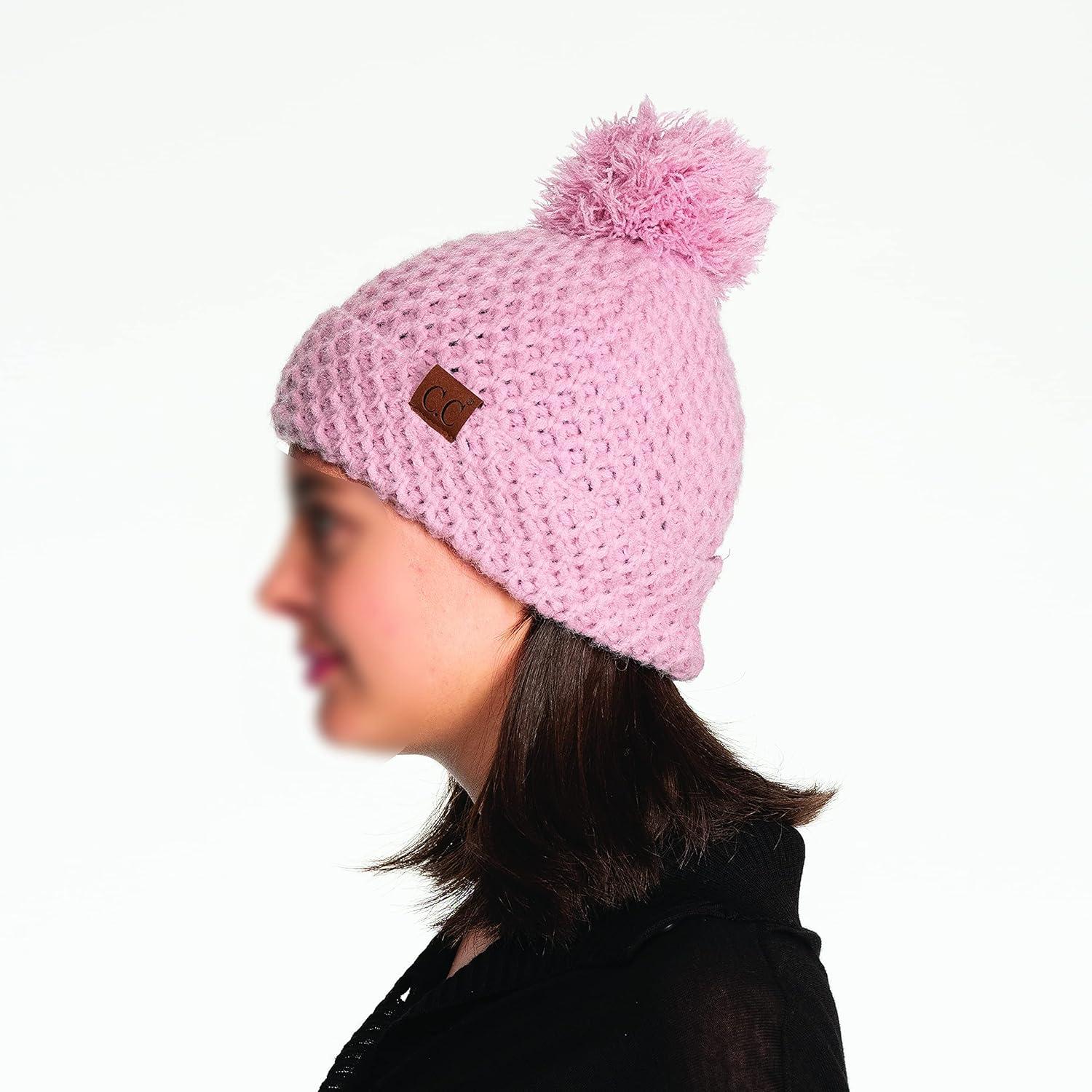 imageCC Exclusives Womens Winter Seed Stitched Confetti Pom Beanie Hat HAT1816HAT2214HAT2085HAT3841Bee Stitch Patternlavendar Rose