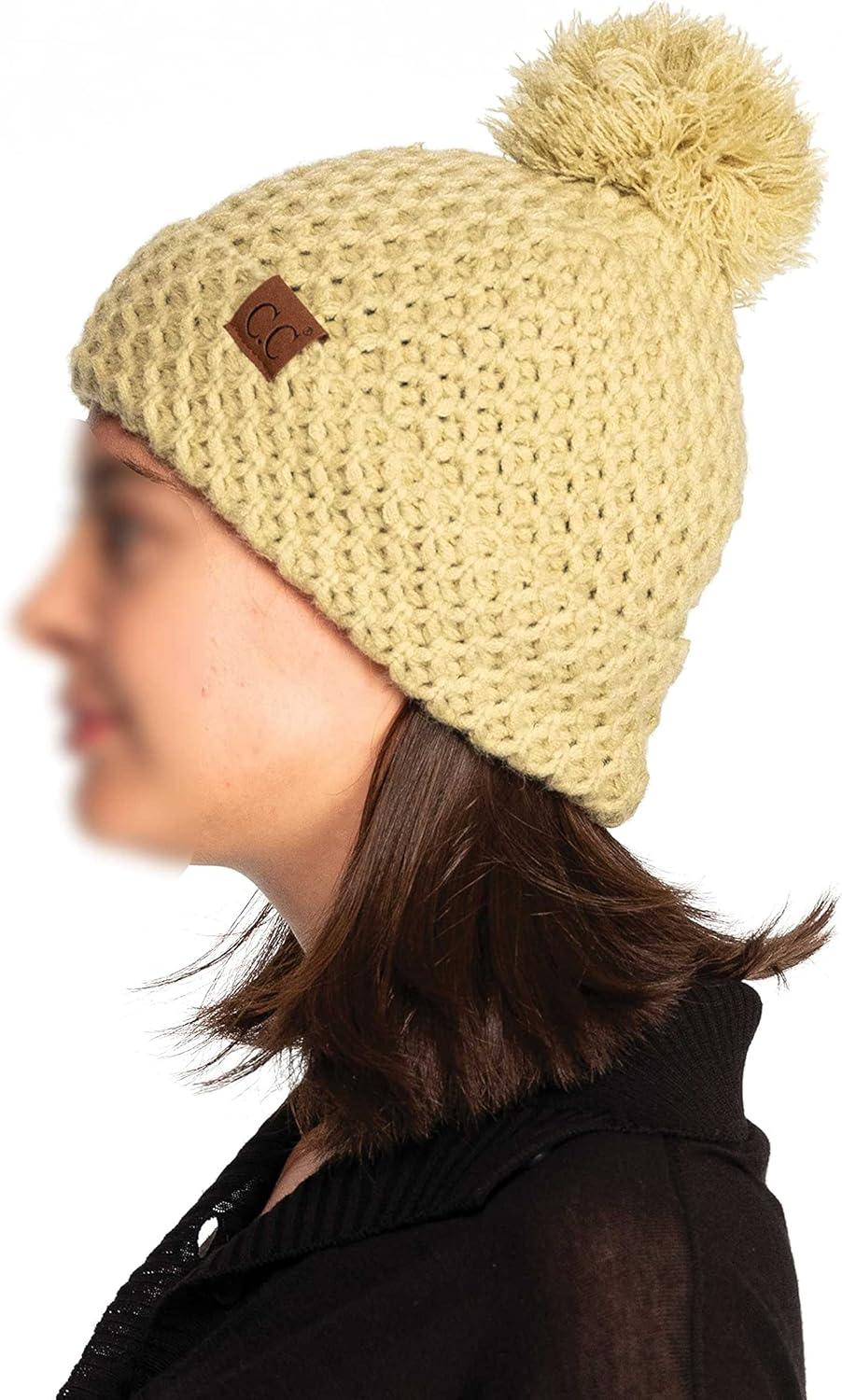 imageCC Exclusives Womens Winter Seed Stitched Confetti Pom Beanie Hat HAT1816HAT2214HAT2085HAT3841Bee Stitch Patternwinter Lime