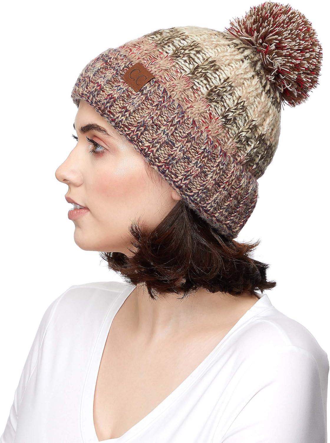 imageCC Exclusives Womens Winter Seed Stitched Confetti Pom Beanie Hat HAT1816HAT2214HAT2085HAT3841Beige