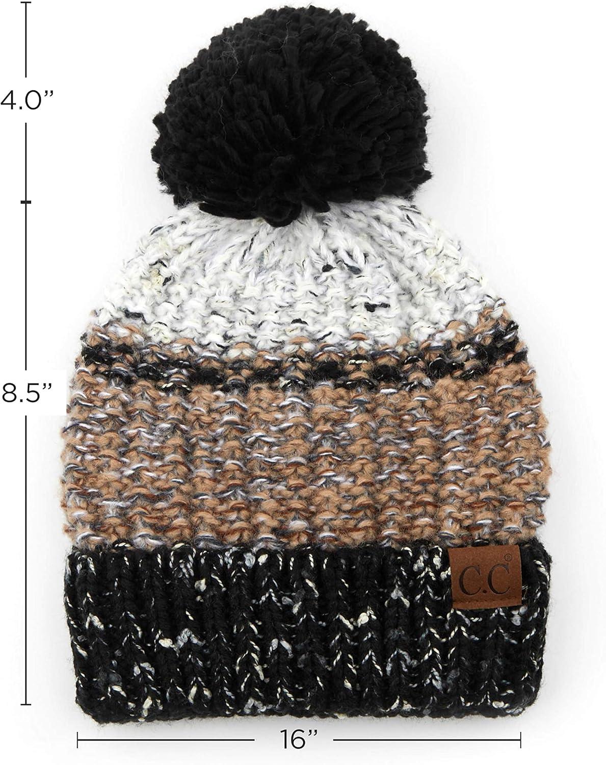 imageCC Exclusives Womens Winter Seed Stitched Confetti Pom Beanie Hat HAT1816HAT2214HAT2085HAT3841Black Taupe
