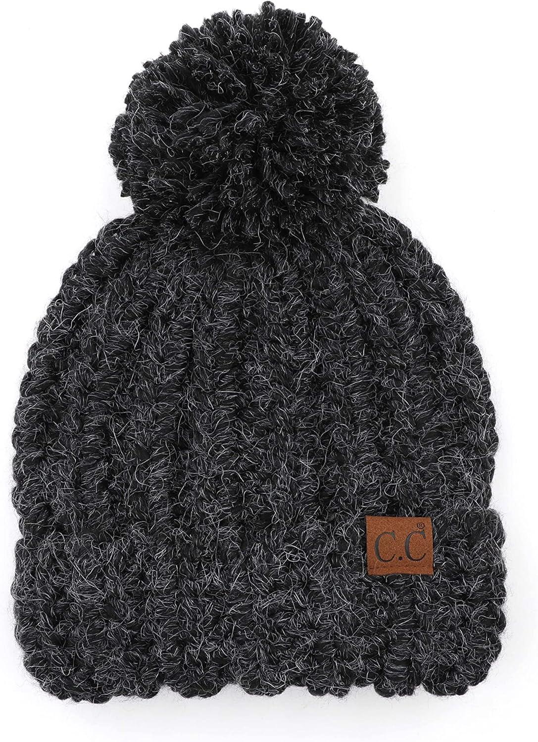 imageCC Exclusives Womens Winter Seed Stitched Confetti Pom Beanie Hat HAT1816HAT2214HAT2085HAT3841Black1