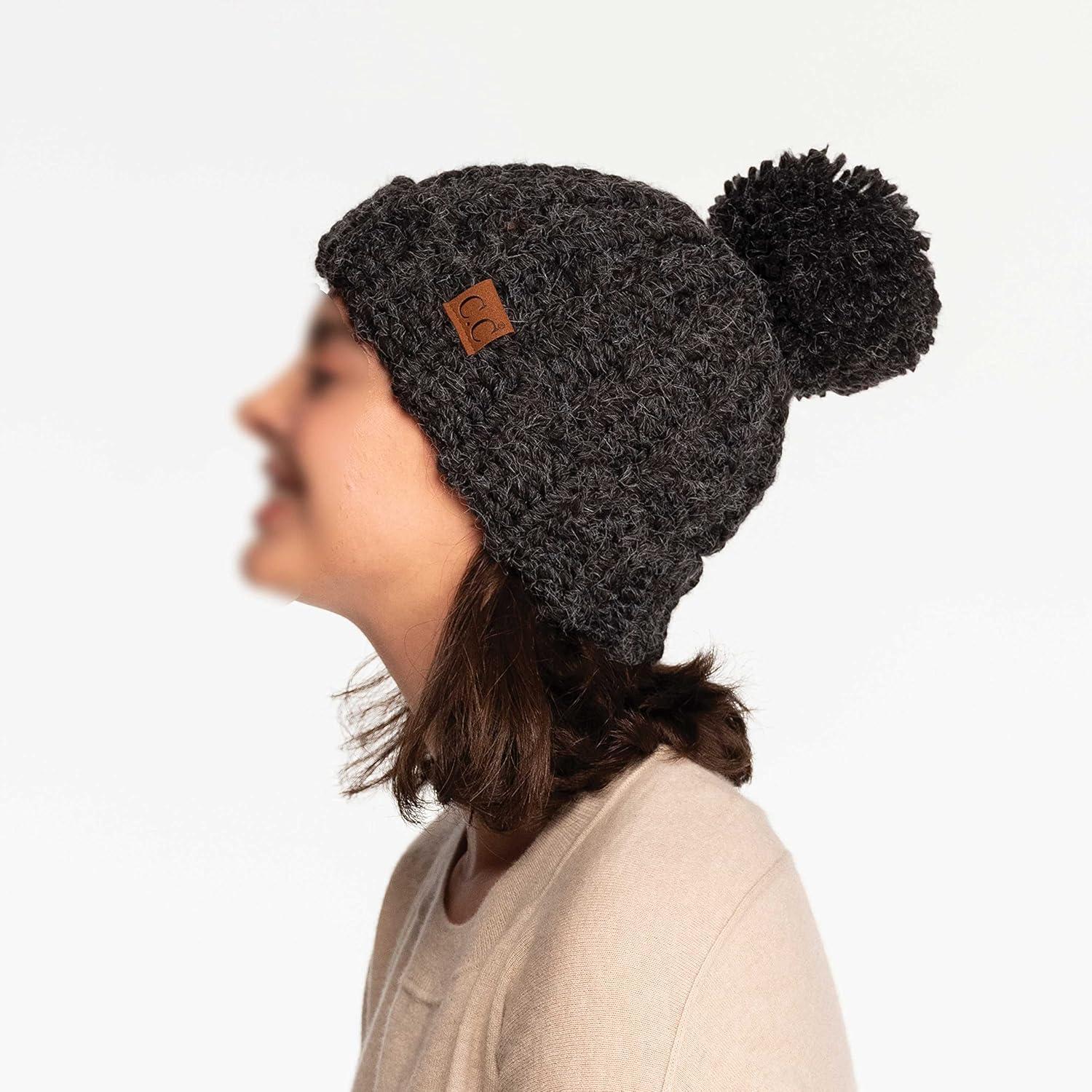 imageCC Exclusives Womens Winter Seed Stitched Confetti Pom Beanie Hat HAT1816HAT2214HAT2085HAT3841Black1