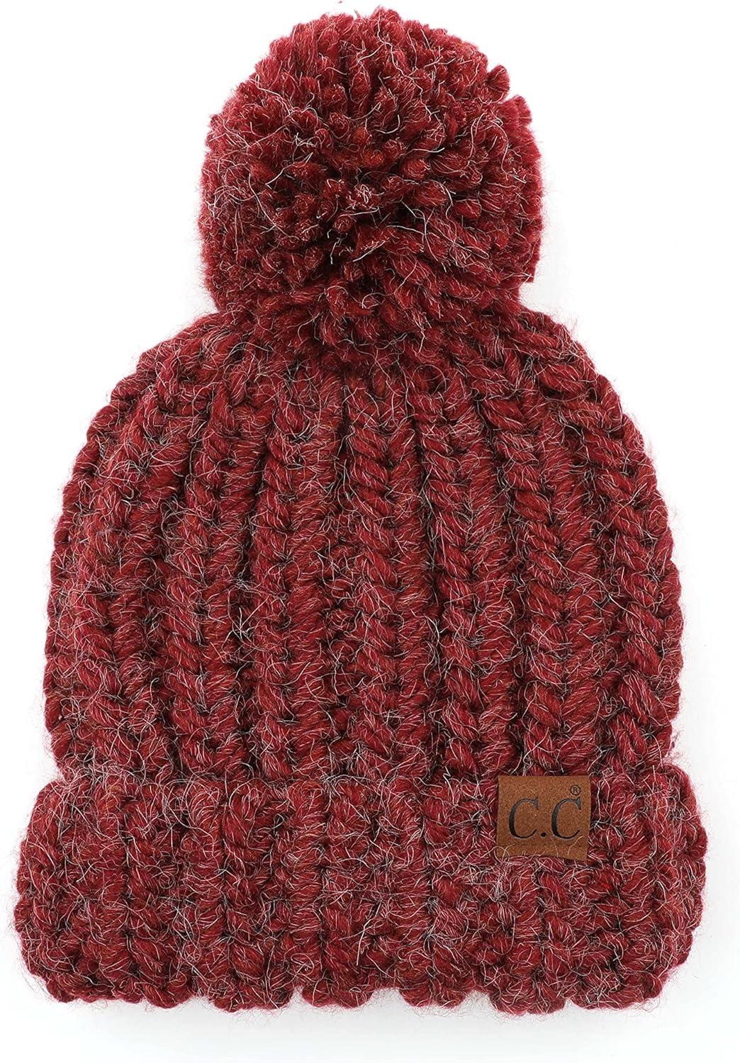 imageCC Exclusives Womens Winter Seed Stitched Confetti Pom Beanie Hat HAT1816HAT2214HAT2085HAT3841Cranberry