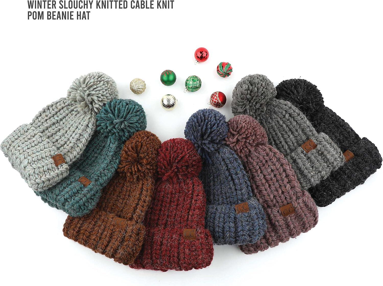 imageCC Exclusives Womens Winter Seed Stitched Confetti Pom Beanie Hat HAT1816HAT2214HAT2085HAT3841Cranberry