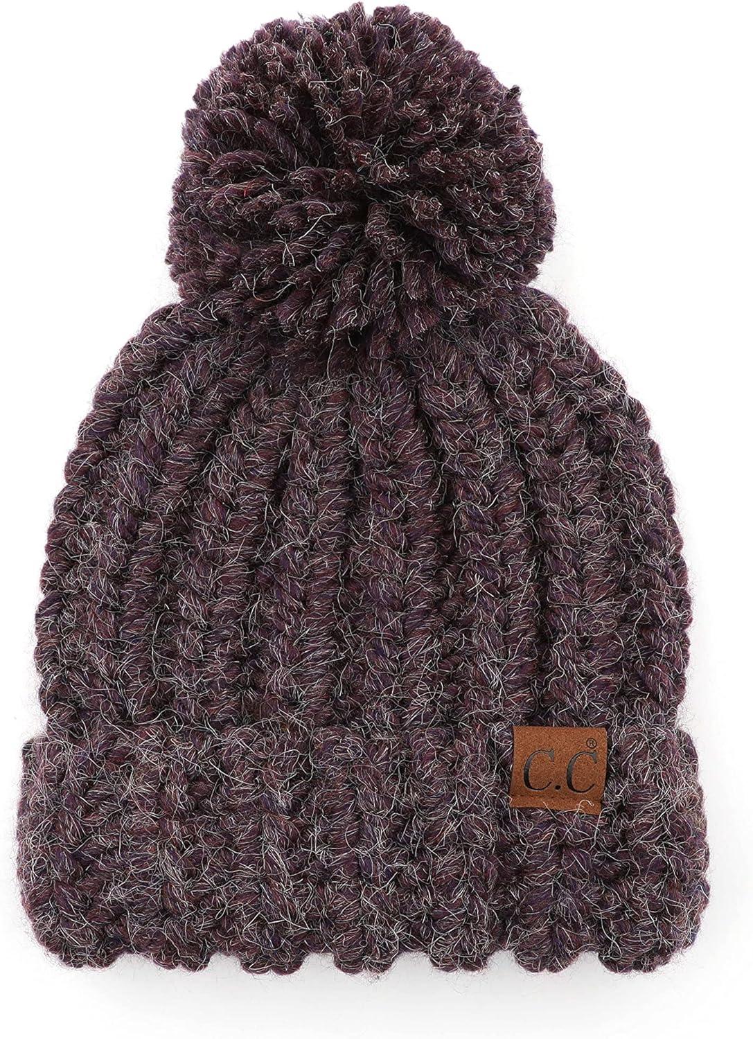 imageCC Exclusives Womens Winter Seed Stitched Confetti Pom Beanie Hat HAT1816HAT2214HAT2085HAT3841Eggplant