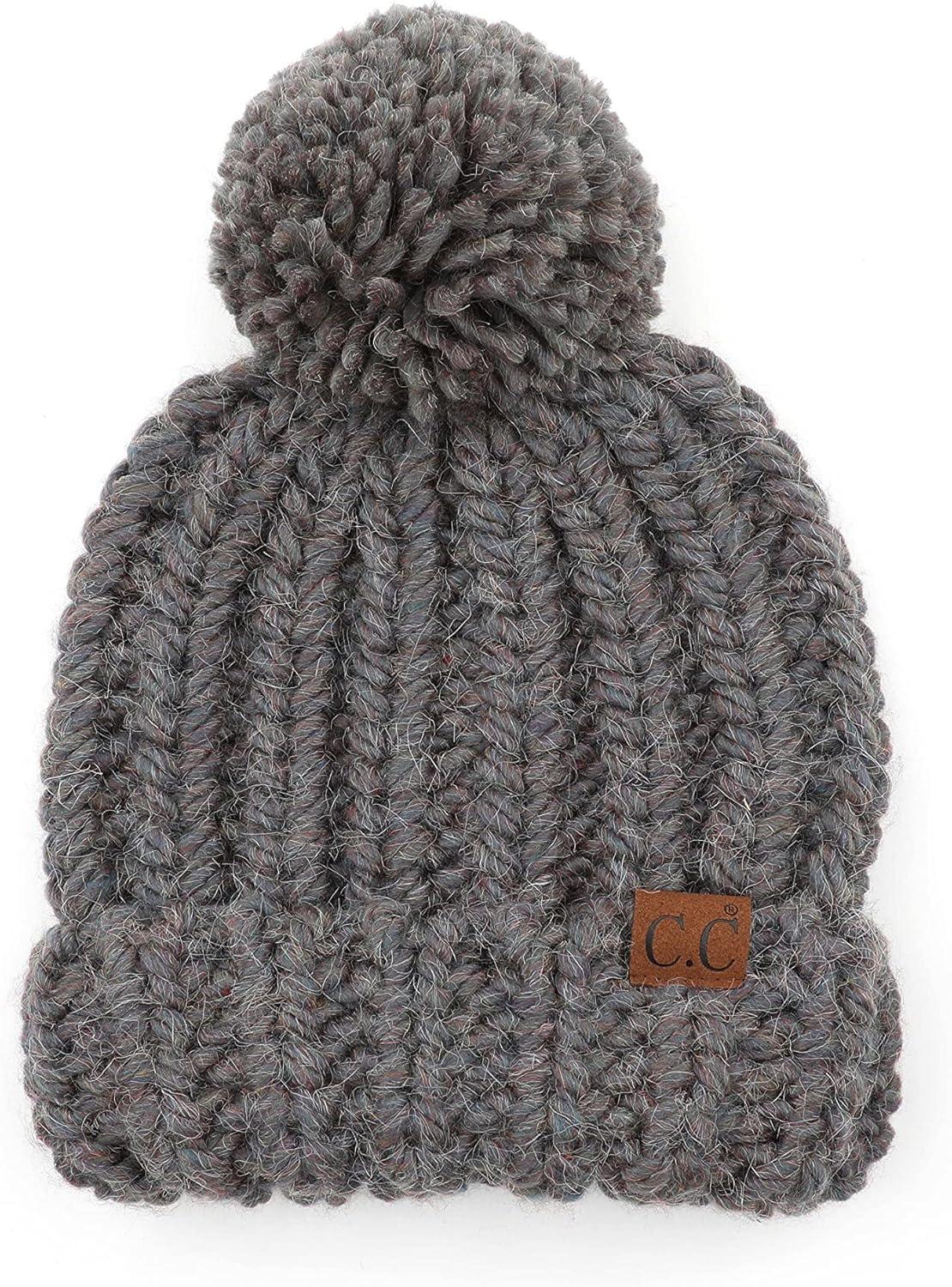 imageCC Exclusives Womens Winter Seed Stitched Confetti Pom Beanie Hat HAT1816HAT2214HAT2085HAT3841Grey Mix