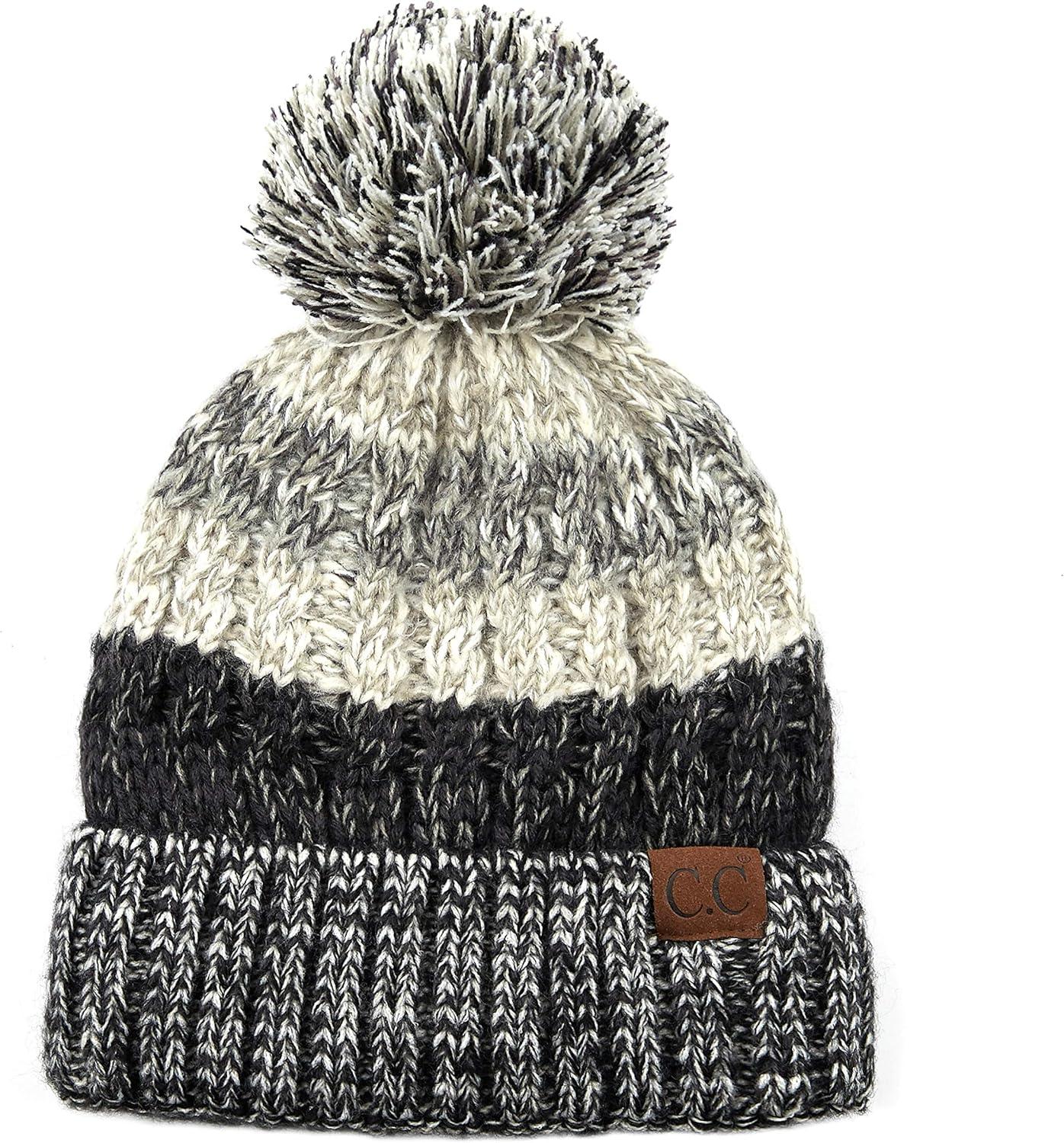 imageCC Exclusives Womens Winter Seed Stitched Confetti Pom Beanie Hat HAT1816HAT2214HAT2085HAT3841HatblackGrey