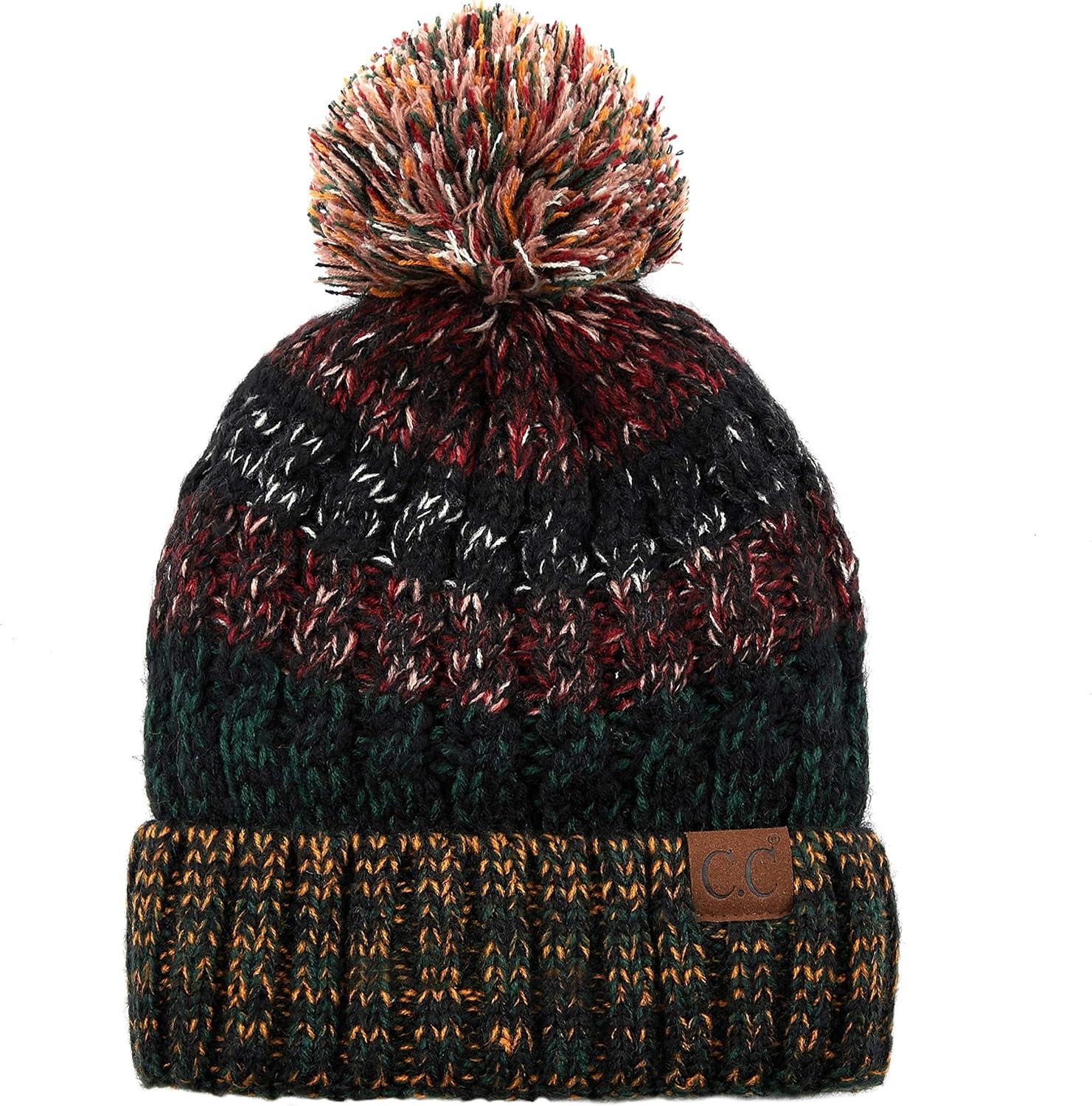 imageCC Exclusives Womens Winter Seed Stitched Confetti Pom Beanie Hat HAT1816HAT2214HAT2085HAT3841Hunter Green