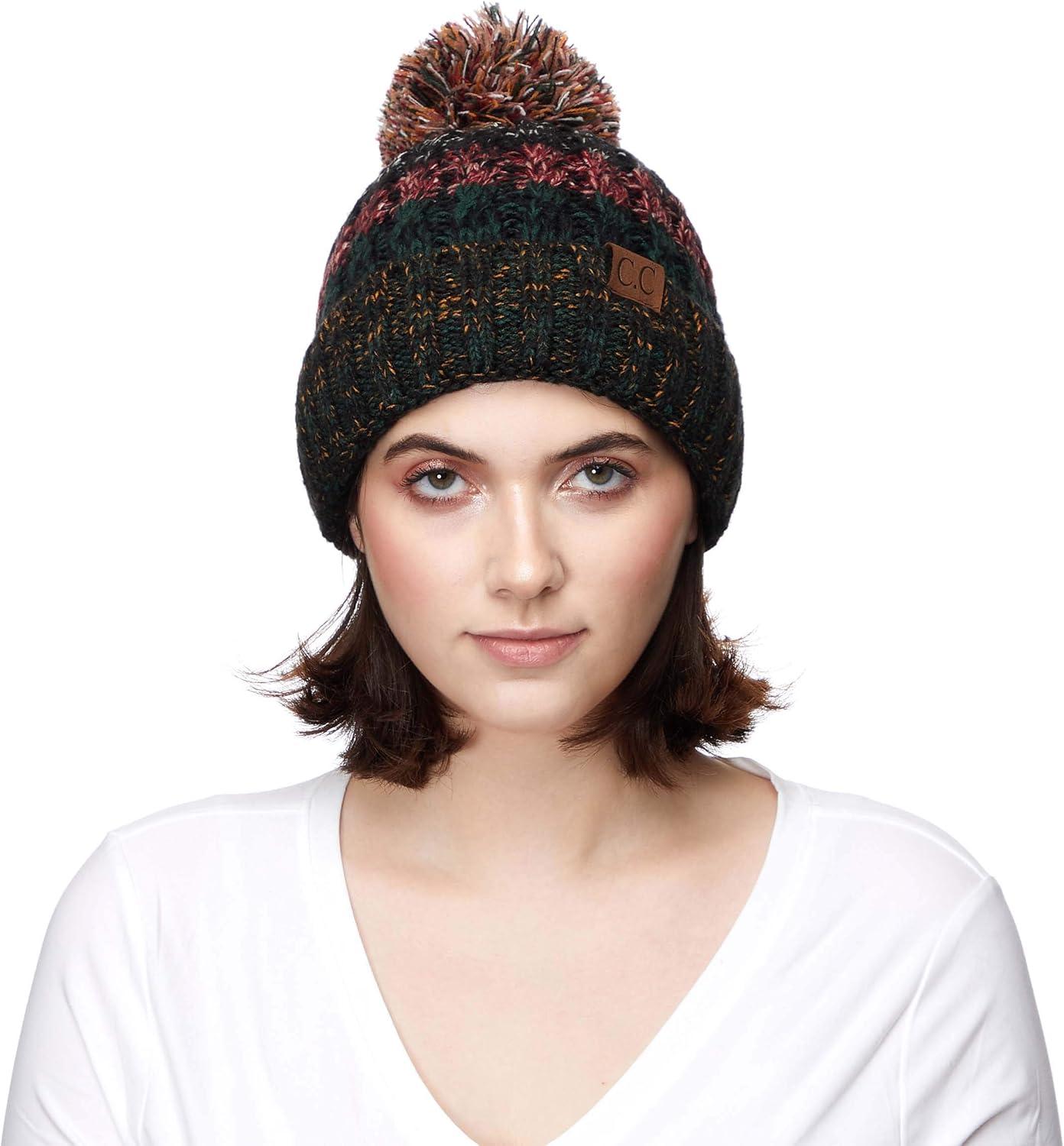 imageCC Exclusives Womens Winter Seed Stitched Confetti Pom Beanie Hat HAT1816HAT2214HAT2085HAT3841Hunter Green