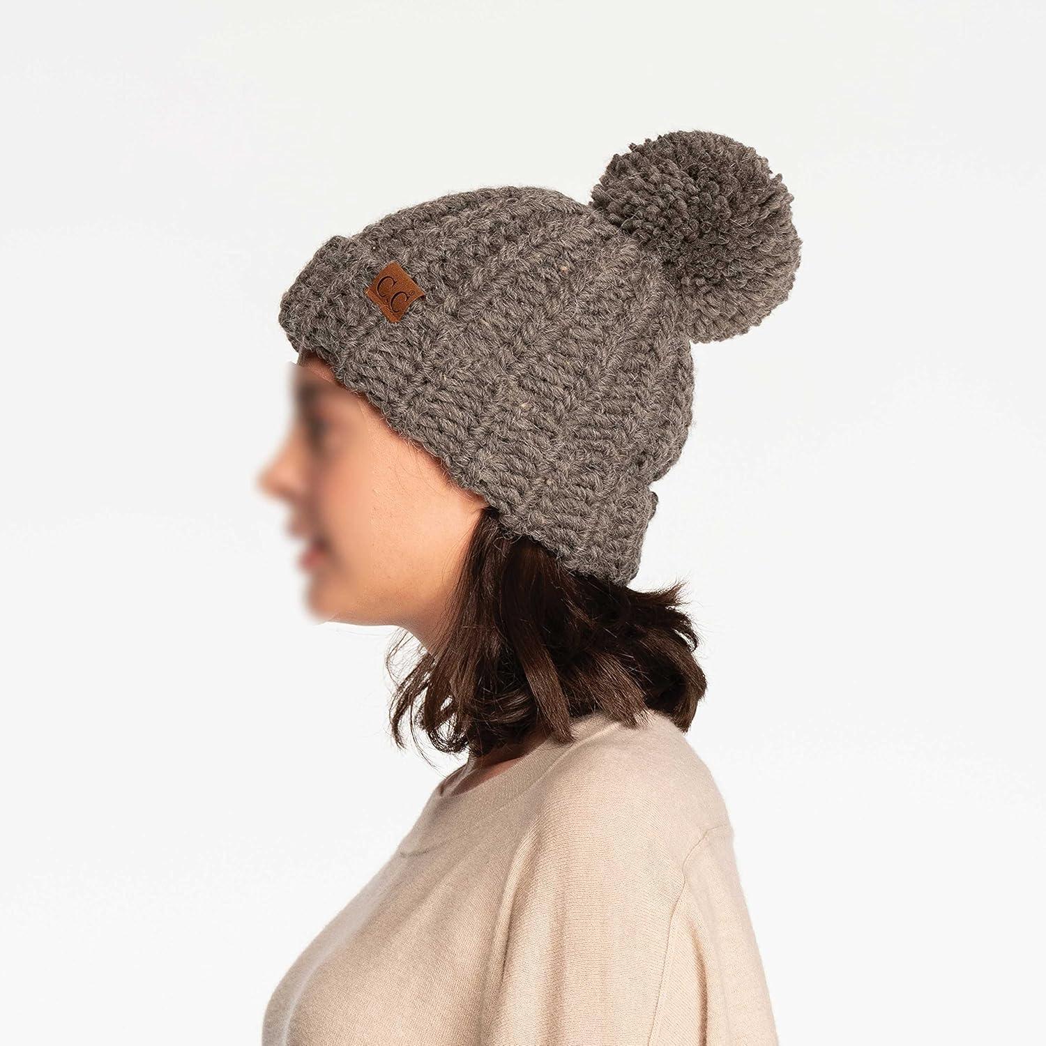 imageCC Exclusives Womens Winter Seed Stitched Confetti Pom Beanie Hat HAT1816HAT2214HAT2085HAT3841Ltmelgrey