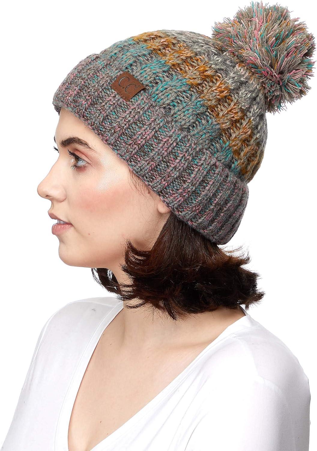 imageCC Exclusives Womens Winter Seed Stitched Confetti Pom Beanie Hat HAT1816HAT2214HAT2085HAT3841RoseMint