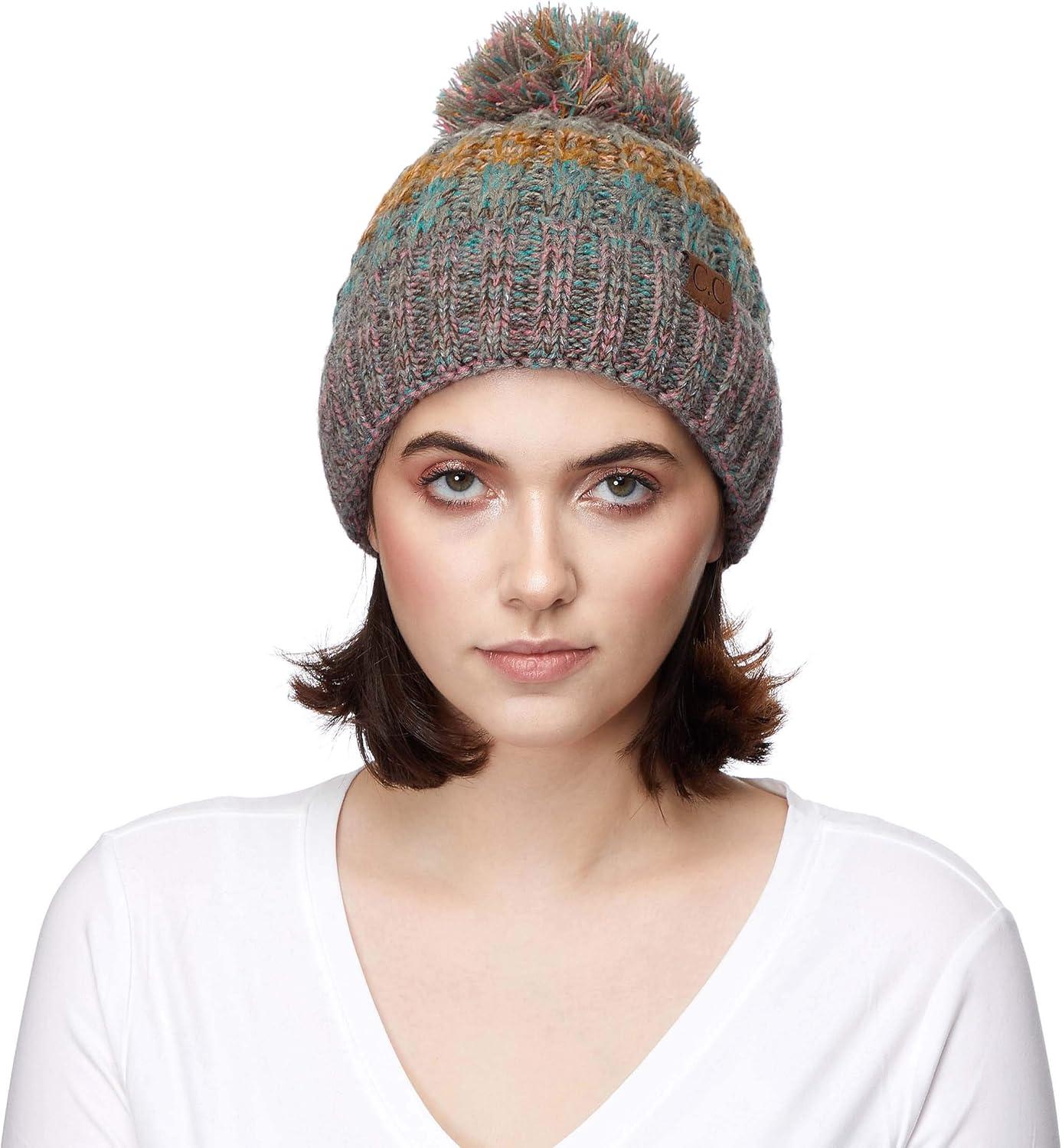 imageCC Exclusives Womens Winter Seed Stitched Confetti Pom Beanie Hat HAT1816HAT2214HAT2085HAT3841RoseMint