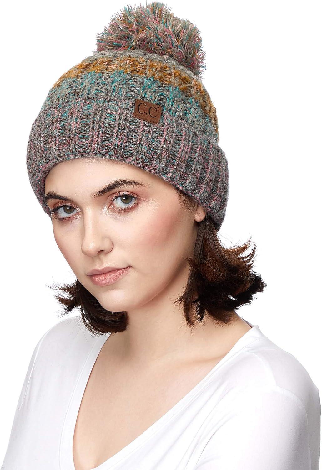 imageCC Exclusives Womens Winter Seed Stitched Confetti Pom Beanie Hat HAT1816HAT2214HAT2085HAT3841RoseMint