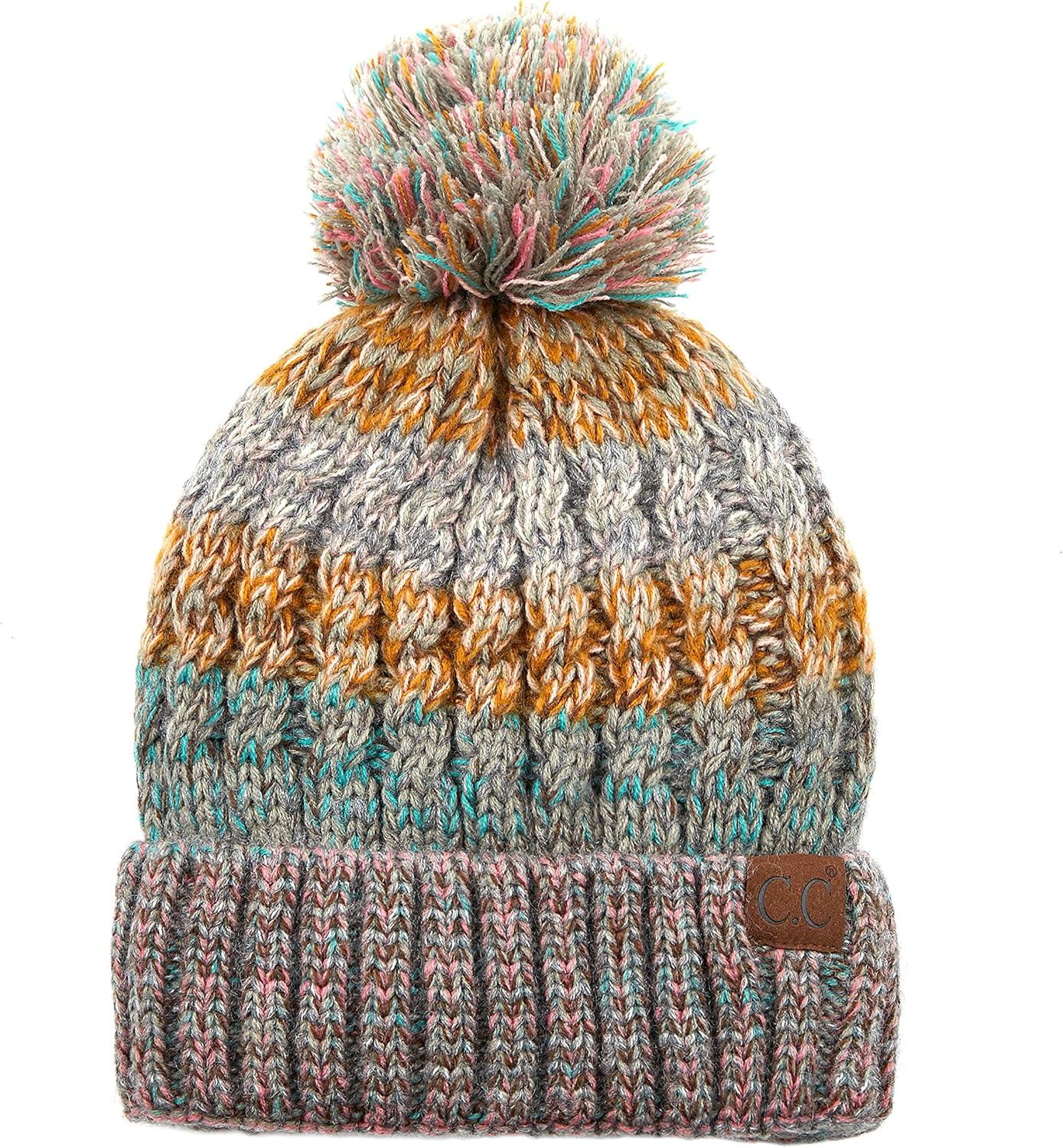 imageCC Exclusives Womens Winter Seed Stitched Confetti Pom Beanie Hat HAT1816HAT2214HAT2085HAT3841RoseMint