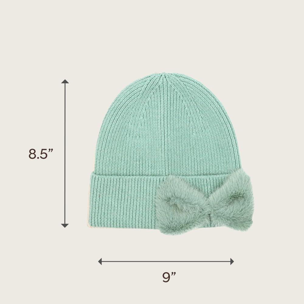imageCC Faux Fur Bow Winter Beanie for WomenDusty Mint
